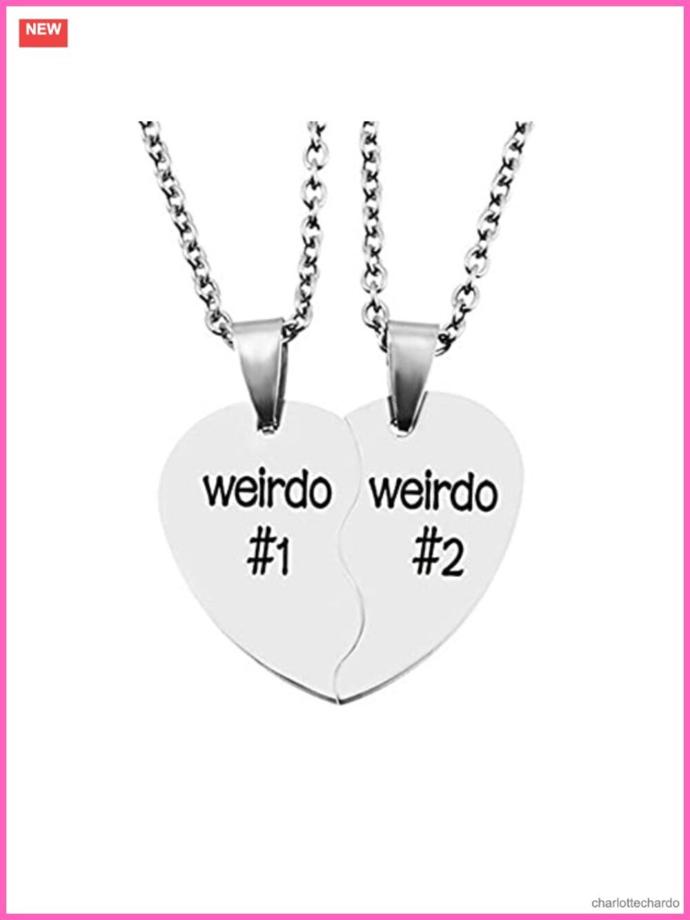 Matching Heart Necklace Set for 2, Alloy Pendant Necklaces, Friendship Jewelry
